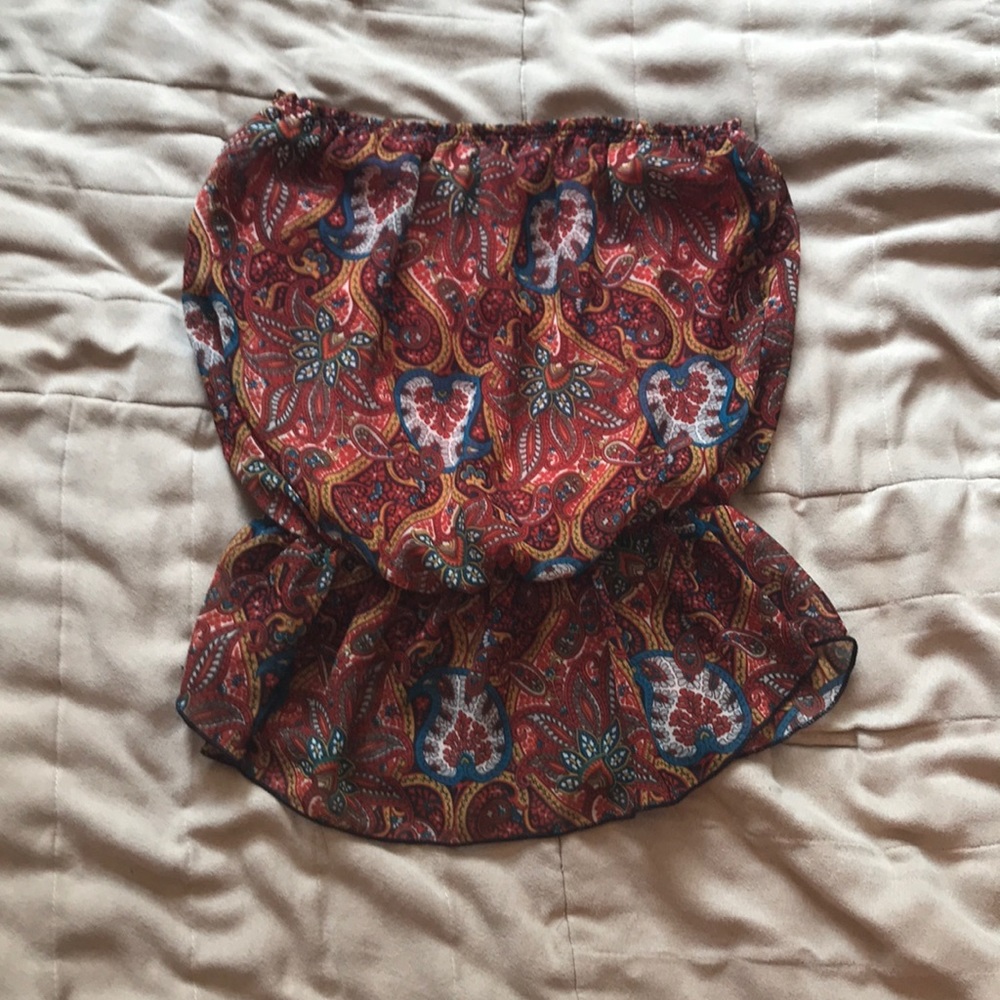 Printed Strapless Top!